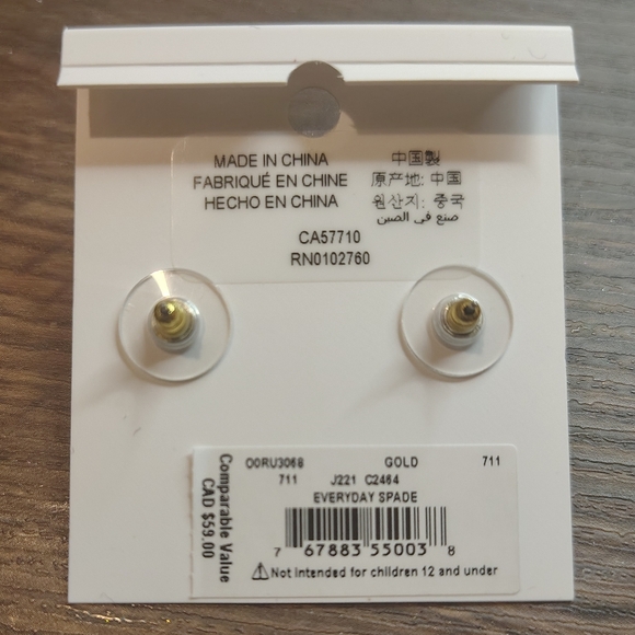 Kate Spade New York Everyday Spade Metal Studs - Picture 3 of 3